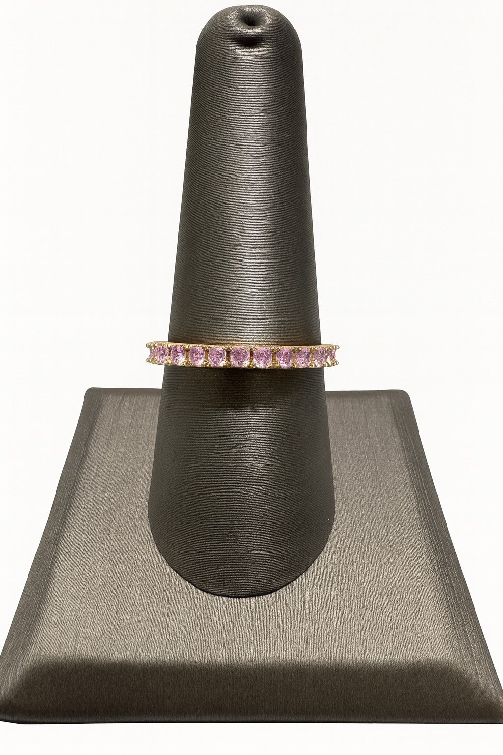 Solid Gold Stackable Ring w/Morganite Stones