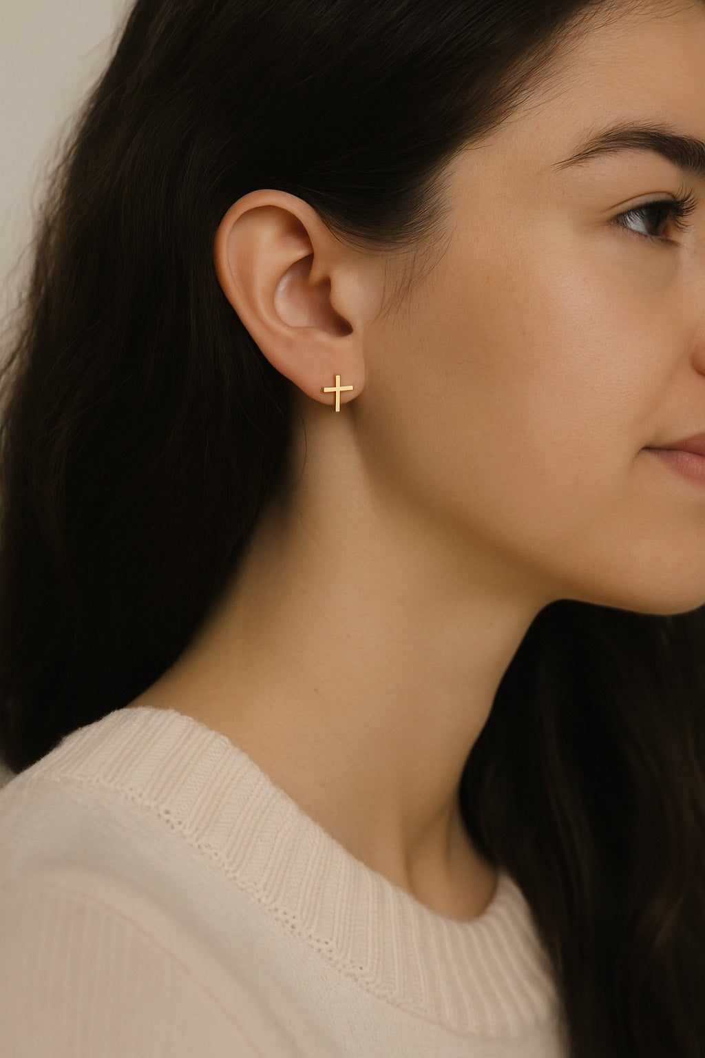 Cross Earrings Gold Plated
