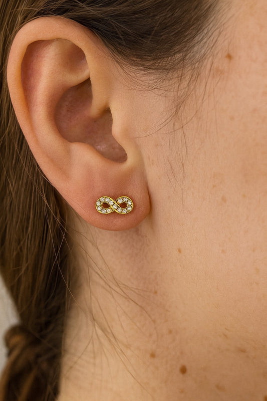 Infinity CZ Earrings Gold Plated