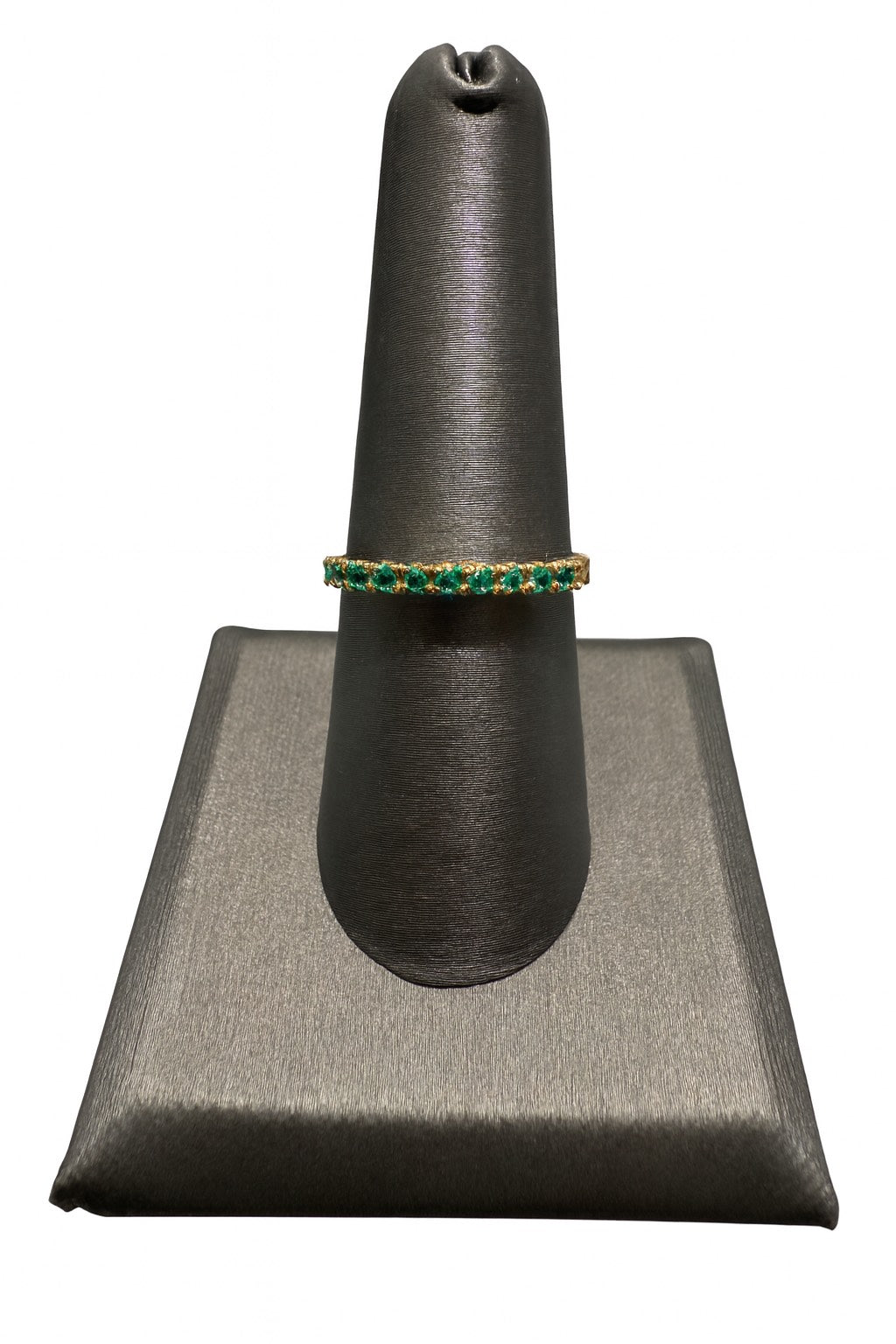 Solid Gold Stackable Ring w/Emerald Stones