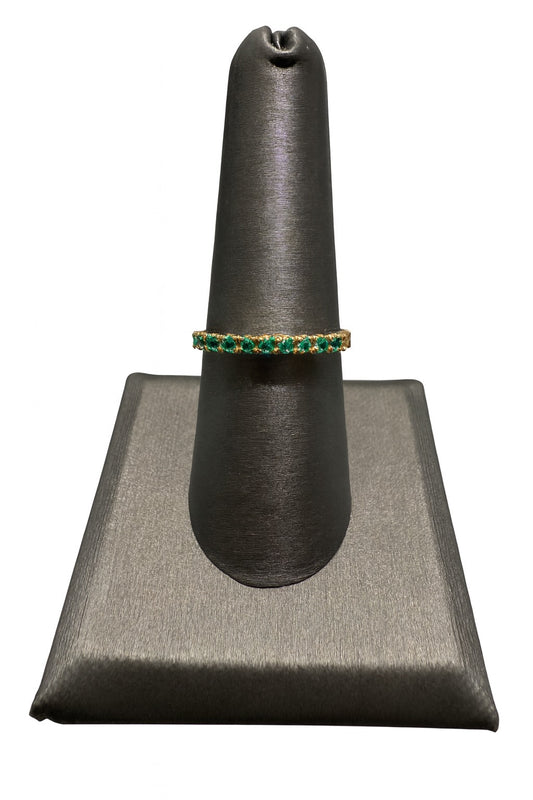 Solid Gold Stackable Ring w/Emerald Stones