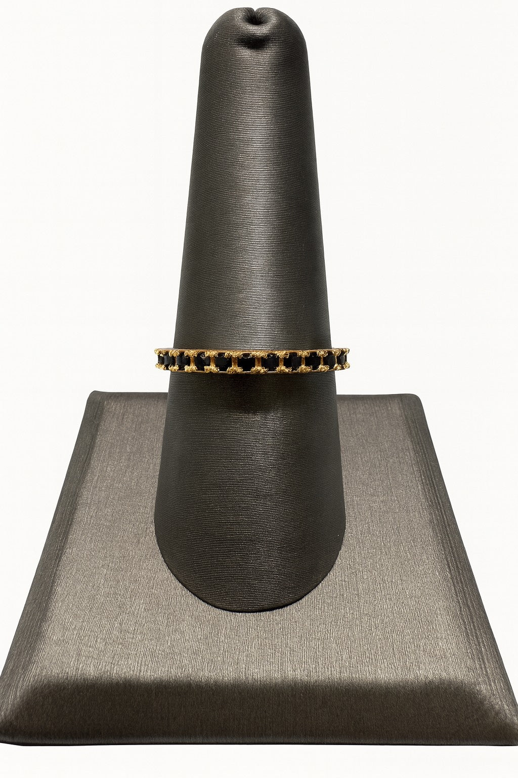 Solid Gold Stackable Ring w/Onyx Stones