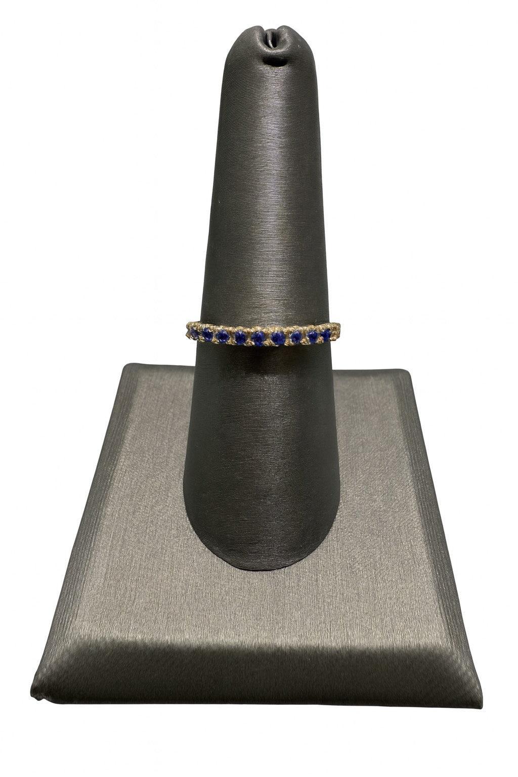 Solid Gold Stackable Ring w/Sapphire Stones