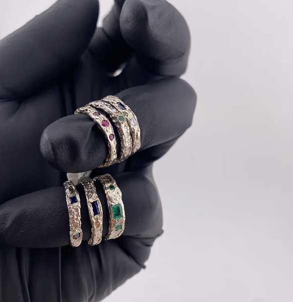 Stackable Rings, Stones Detail