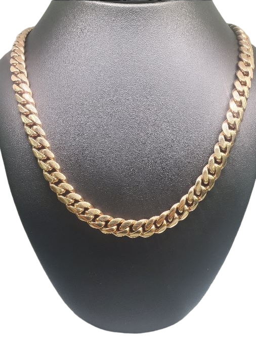 Handmade Miami Cuban link Chain. .925 sterling silver with Rose Gold finishing. 9.4 mm/30 Inch/177.8 grams